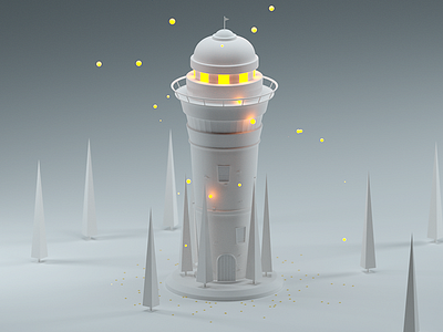 Vigilance Tower 3d cinema4d clay render forest octane render vigilance vigilance tower