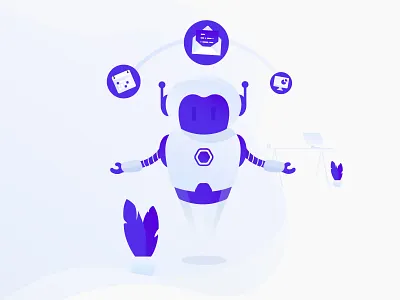 Ollie the Invisible Bot - WIP assistant bot brand brand aid branding design digital icon icon app illustration illustrator office redesign robot symbol ui ui ux ux violet website
