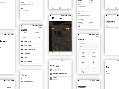 QR and Bar code Scanner android app bar code barcode barcode scanner camera interaction generator ios iphonex mobile qr code generator qr code scanner ui ux