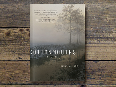 Cottonmouths Book Cover book cover book cover design country design fiction fog graphic design grit literary print design river rural south southern typography