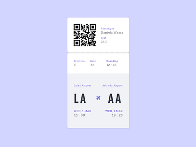 Daily UI - Boarding pass app boardning card dailyui design flying plane ui ux web