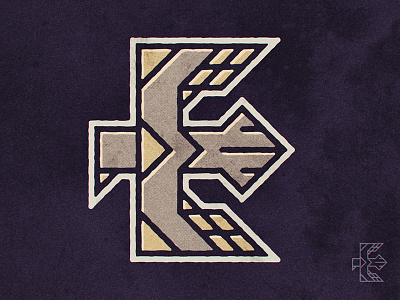 Eagle bird character e e letter linear lineart logo simple