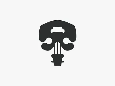 Musical Skull Logo banjo bones cellos guitar human logo logos maestro mark music skeleton skull viola violin