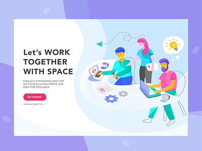 Workspace_Landing_Page branding design flat idea illustration lettering minimal thoughts type typography uidesign ux design vector web webdesign website