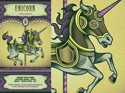 Flight Club - Unicorn bar cocktail flight club menu packaging unicorn