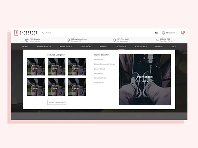 Ecommerce UI: Mega Menu banner bar clean design dropdown ecommerce flat interface menu navigation onlineshopping ui ux website