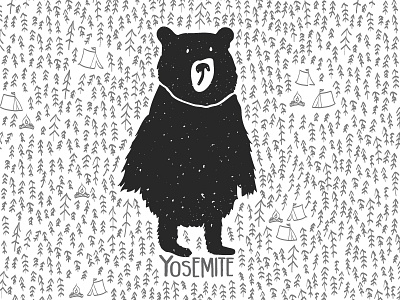 Bear 2 bear bear illustration black bear camping forrest grizzly bear woods yosemite park