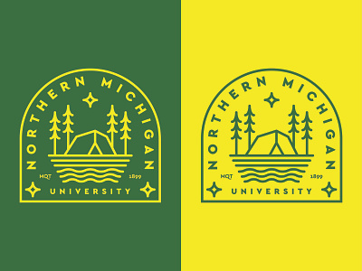 Northern Michigan University - Badge badge camping line michigan northern michigan university outdoors single weight