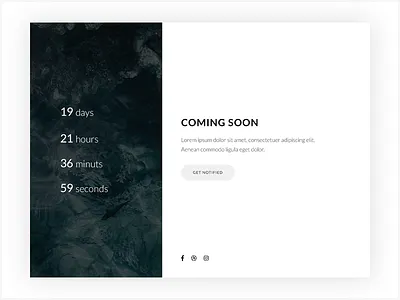 Modern Coming Soon Template clean clean creative coming soon comingsoon countdown design fullscreen minimal modern split ui web design