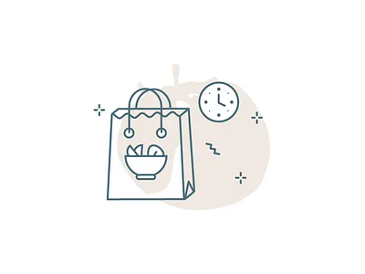 Delivery by time illustration design develope icon food icon illustration interface outline time ui ux