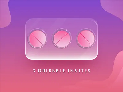 3 Dribbble Invites 3x design dribbble gradient invitation invite pills pink three