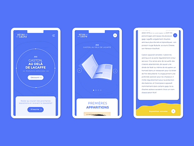 Retrograph – Mobile article blue color block exhibition experience fluid mobile mobile app design ui ux