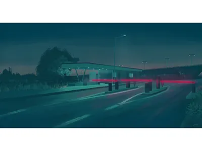 Half Way There brush brushwork concept digital drawing illustration night painting road