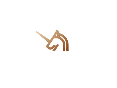 Uni design horse logo mark minimal unicorn