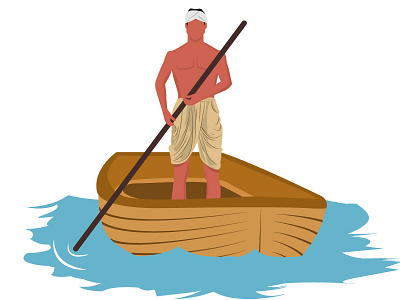 A man on boat boat design fisherman graphic design illustration men