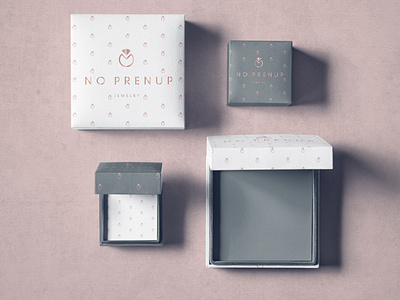 Packaging design for No Prenup branding logo packagedesign pattern rosegold