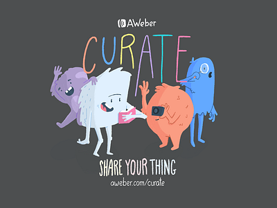 Share Your Thing. character creatures illustration monster typography