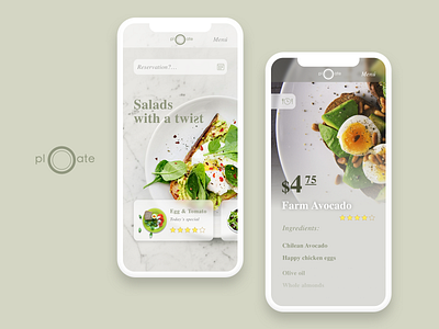 pl ate app design food logo salad ui ux vegetable