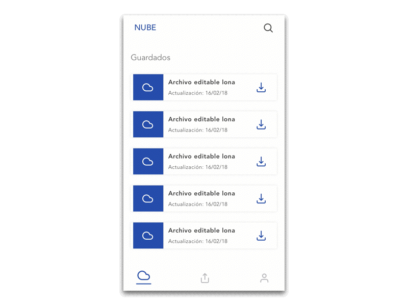Nube aplicación buscador guardar nube