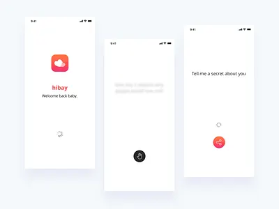 Hibay App app clean design hibay ios iphone x simple sketch ui ux