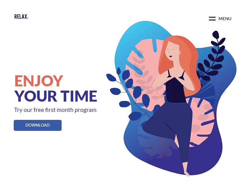 Yoga landing page #dailyui animation dailyui illustration ui yoga