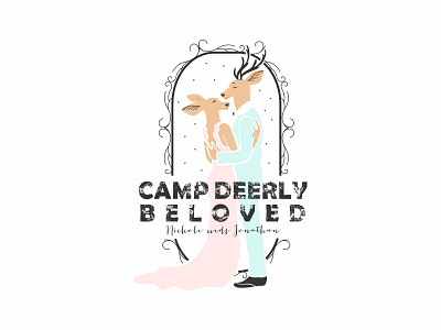 Camp Deerly Beloved, A Wedding Logo Design abodeillustrator badge badge logo blue bold camplogo dribbble graphicdesigner graphics illustration logo logodesign logodesigner pastels pink rustic shots wedding wedding design weddinglogo