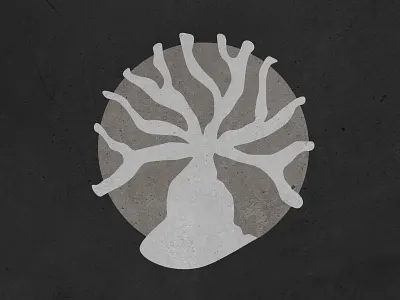 Wicked Tree black and white circle illustration logo organic plant texture tree vector