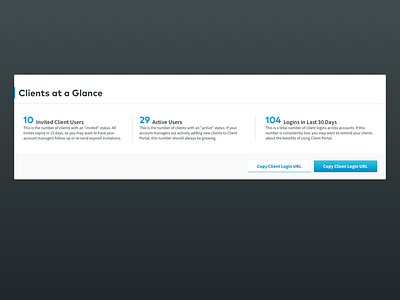 Clients at a Glance button design digital modal tala type ui userinterface ux