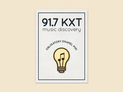 KXT Radio Pin branding enamelpin light bulb logo merch music pin