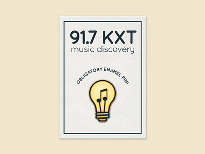 KXT Radio Pin branding enamelpin light bulb logo merch music pin