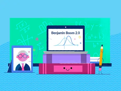 Khan Academy Benjamin Boom character design characters colorful flat illustration minimal styleframe texture