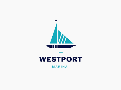 Westport Marina blue boat daily logo daily logo challenge logo marina port sail sailboat westport