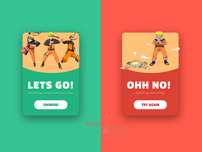 Daily UI #011 011 anime dailyui error flashmessage naruto sucess