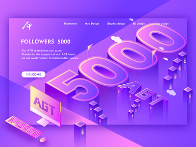 AGT folllowers 5000，2.5D ui ux