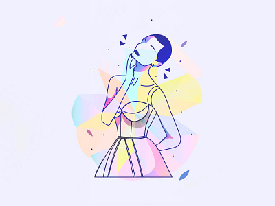 Vibes creative design digitalart drawing fashion graphic holographic illustration ilustración people woman
