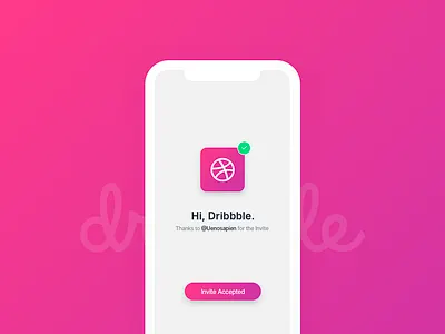 Hi, Dribbble app card dribbble invite mobile