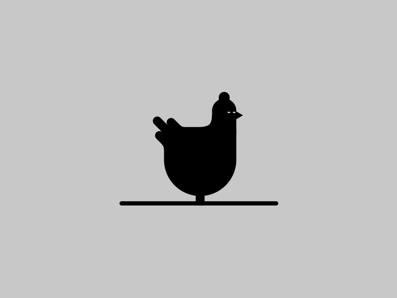 Chicken adobe after effect animals animation blackwhite character chicken design game gif gifanimation illustration ios motion paths series