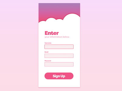 Daily UI Design Challenge 001. Sign Up 001 app designchallenge ui