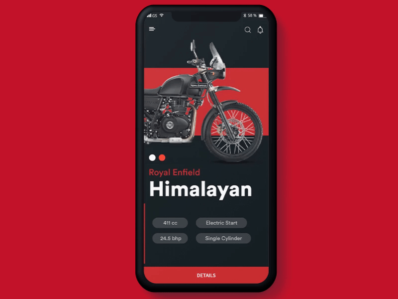 Motorbike App Interaction Design.