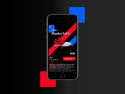 Mobile E-Commerce: Adidas Harden Vol 1. checkout dailyui ecommerce interaction design mobile shopping sketch typography ui ui design ux