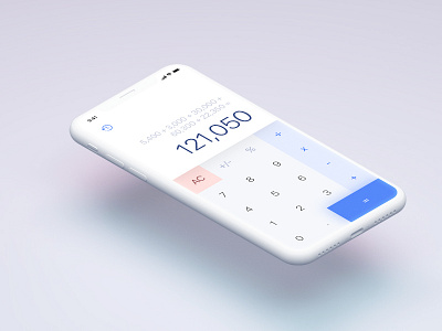 Calculator app calculator challenge clay dailyui design ios iphone iphonex light minimal mock up ui ux