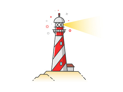 Light House Icon design drawing illistration light house web