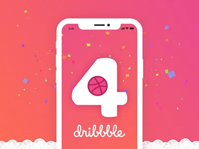 4 Dribbble invites 4x connect design dribbble four icon icons illustration invitation invite invite friends logo number opportunity team ui ux vector