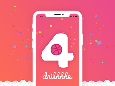 4 Dribbble invites 4x connect design dribbble four icon icons illustration invitation invite invite friends logo number opportunity team ui ux vector