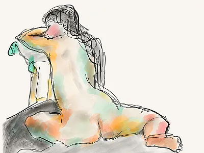 Live Sketch art character drawing girl illustration ipadpro live nude sketch