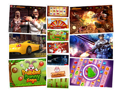 Game Designs Collage design illustration ui ux vector