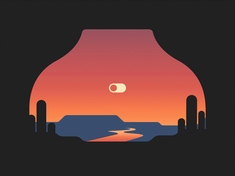 Illustrated Toggle dailyui desert design gradient illustration minimal motion switch toggle toggle switch ui ux