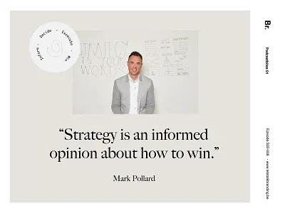 Podcastbite 001 brand strategy branding podcast podcast art quote strategy typography