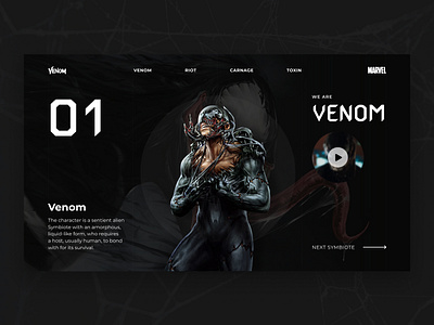 We are VENOM. characterhistory cinema design mainpage marvel marvelcomics movie october promo sony trailer ui venom