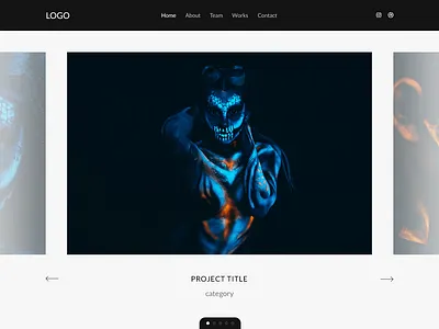 Fullscreen Carousel Portfolio dark carousel clean creative dark design fullscreen modern portfolio slider template ui web design